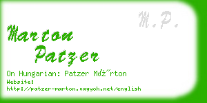 marton patzer business card